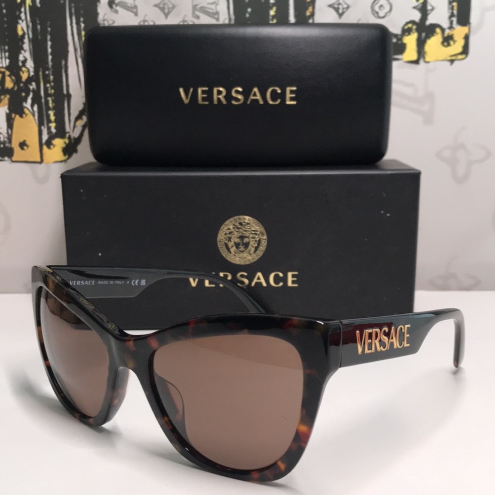 New Authentic Tortoise Shell Sunglasses Ve4417-U - image 2